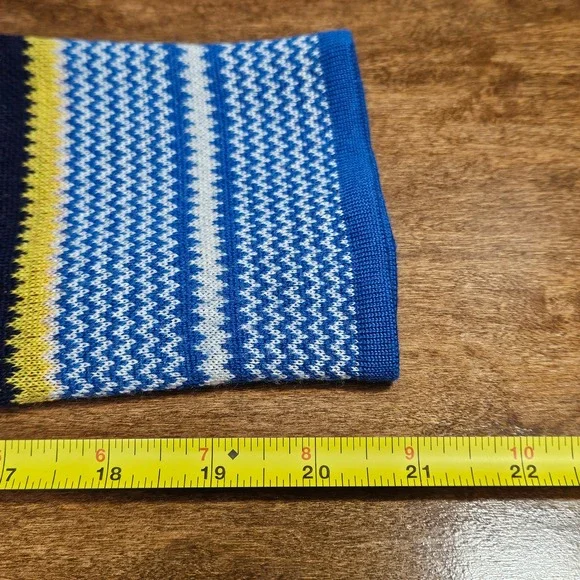 Vtg Yves Saint Laurent YSL Striped Button Cardigan M Nautical Snap Collar Lux - Picture 8 of 10